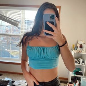 Princess Polly Blue Crop Top